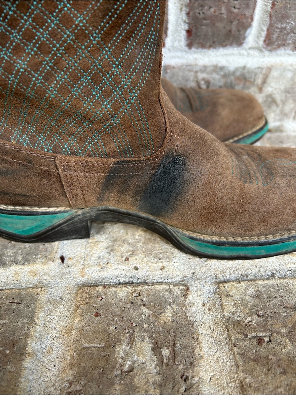 Ariat Boots Womens Size 7.5B Anthem Java Brown Turquoise Western Boots 10027247 - Picture 2 of 8
